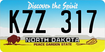 ND license plate KZZ317