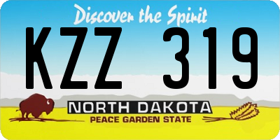 ND license plate KZZ319