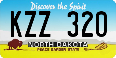 ND license plate KZZ320