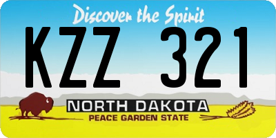 ND license plate KZZ321