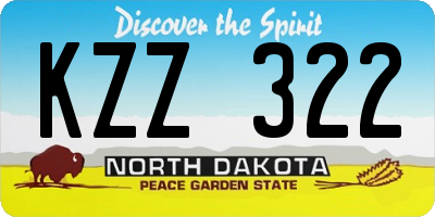 ND license plate KZZ322