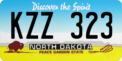 ND license plate KZZ323