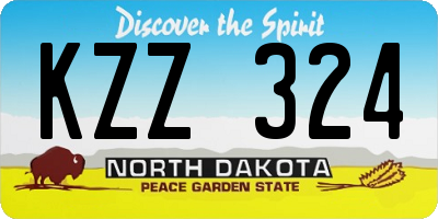 ND license plate KZZ324