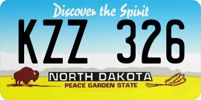 ND license plate KZZ326