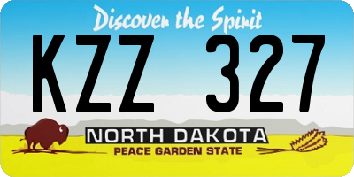 ND license plate KZZ327