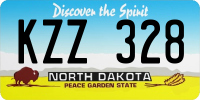 ND license plate KZZ328