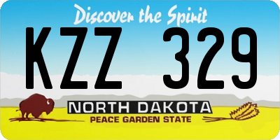 ND license plate KZZ329