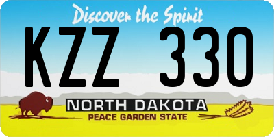 ND license plate KZZ330