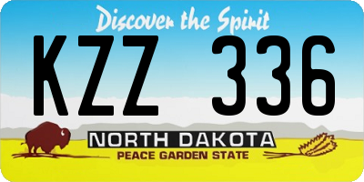 ND license plate KZZ336