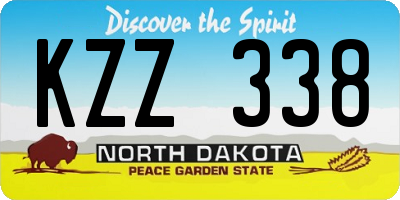 ND license plate KZZ338