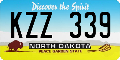 ND license plate KZZ339