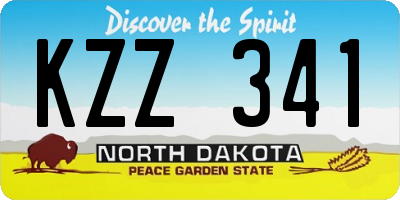 ND license plate KZZ341