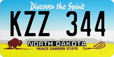 ND license plate KZZ344