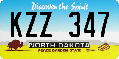 ND license plate KZZ347