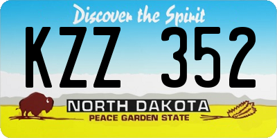 ND license plate KZZ352