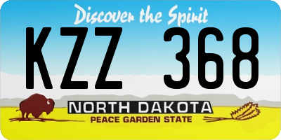 ND license plate KZZ368