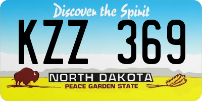 ND license plate KZZ369