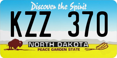 ND license plate KZZ370