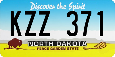 ND license plate KZZ371