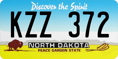 ND license plate KZZ372