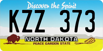 ND license plate KZZ373