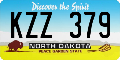 ND license plate KZZ379