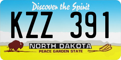 ND license plate KZZ391