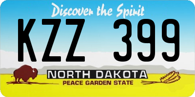 ND license plate KZZ399