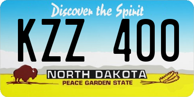 ND license plate KZZ400