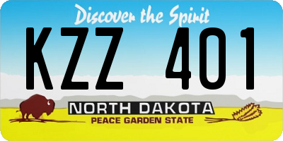 ND license plate KZZ401