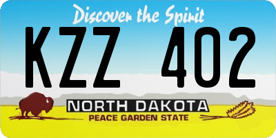 ND license plate KZZ402