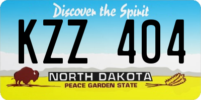 ND license plate KZZ404