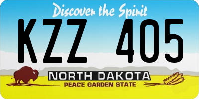 ND license plate KZZ405