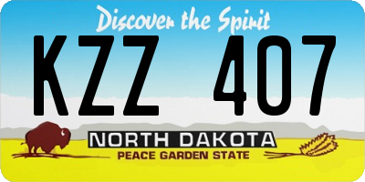 ND license plate KZZ407