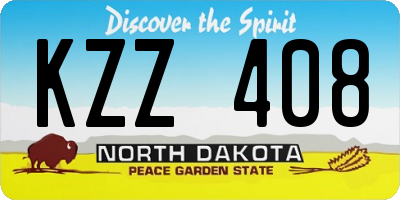 ND license plate KZZ408
