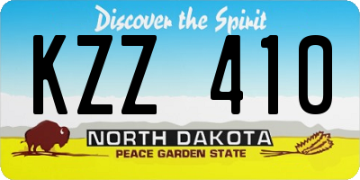 ND license plate KZZ410