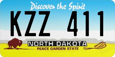 ND license plate KZZ411