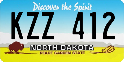 ND license plate KZZ412