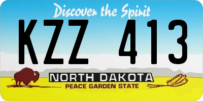 ND license plate KZZ413