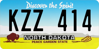 ND license plate KZZ414