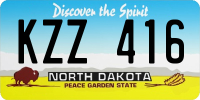 ND license plate KZZ416