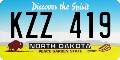 ND license plate KZZ419