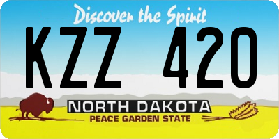 ND license plate KZZ420