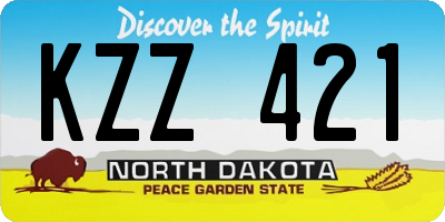 ND license plate KZZ421