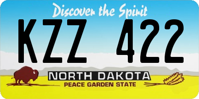 ND license plate KZZ422