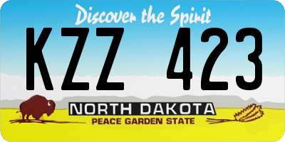 ND license plate KZZ423