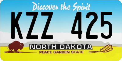 ND license plate KZZ425