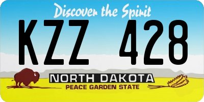 ND license plate KZZ428