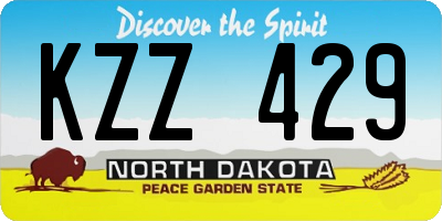 ND license plate KZZ429