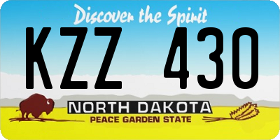 ND license plate KZZ430